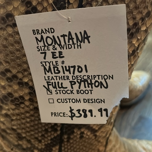 Mens Montana Full Python Boots - Picture 3 of 5